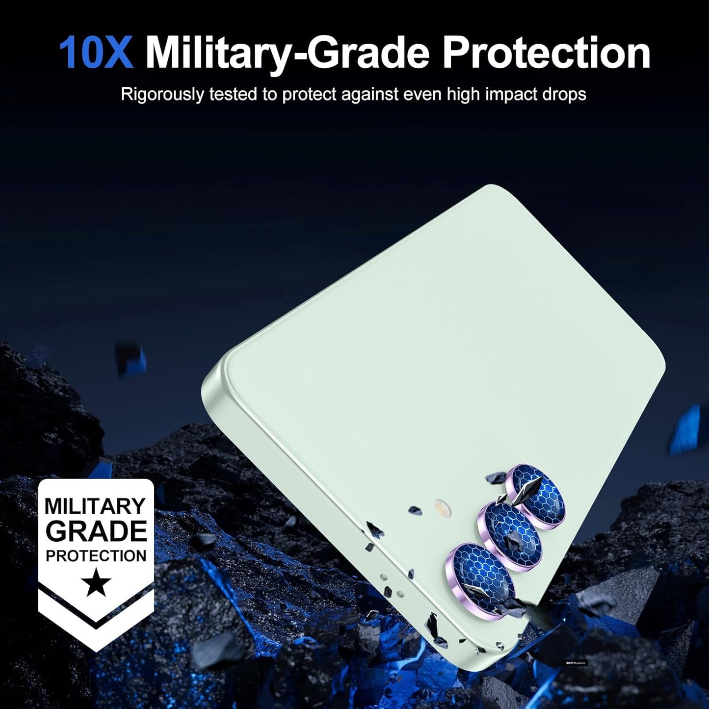 for Samsung Galaxy S25 Camera Lens Protector, Individual Metal Ring Tempered Glass Lens Cover, [Strong Adsorption] Scratch Resistant Ultra-Thin HD Clear Lens Cover, 1 Set-Purple Ring