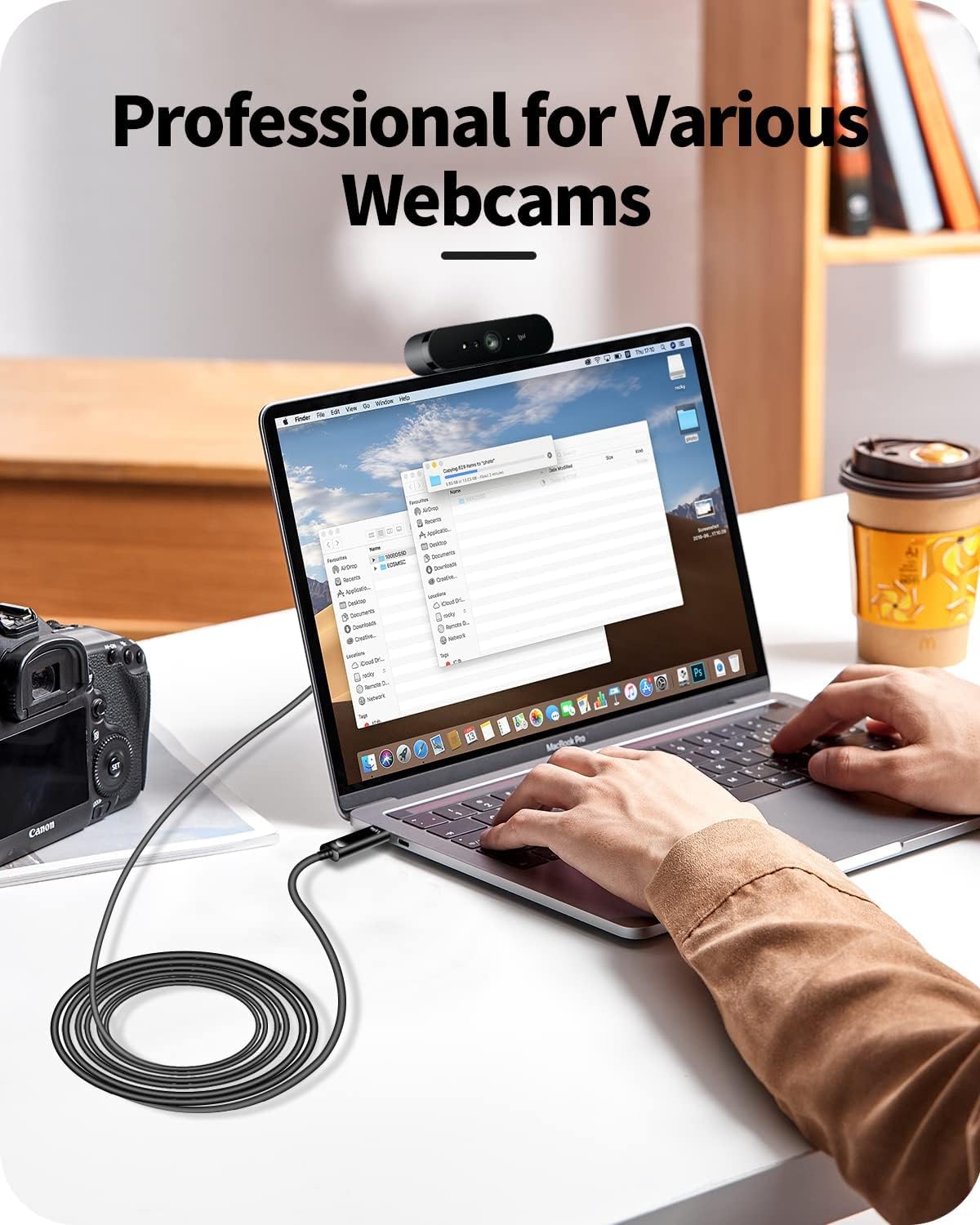 Fiber Optic USB A to USB C Cable(50ft),High Speed 10Gbps USB 3.2 Gen2 Active Optical Cable for VR, Webcam, Laptop,Camera,Projector etc,Grey