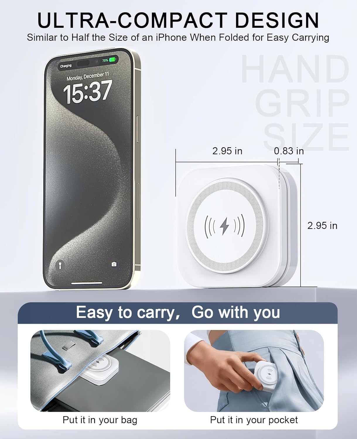 5-in-1 Magnetic Wireless Charging Stand for Apple MagSafe Charger with Night Light for iPhone 16/15/14/13/12, Watch, AirPods, Travel Magnetic Charger Nightstand Charging Station (Adapter Included)