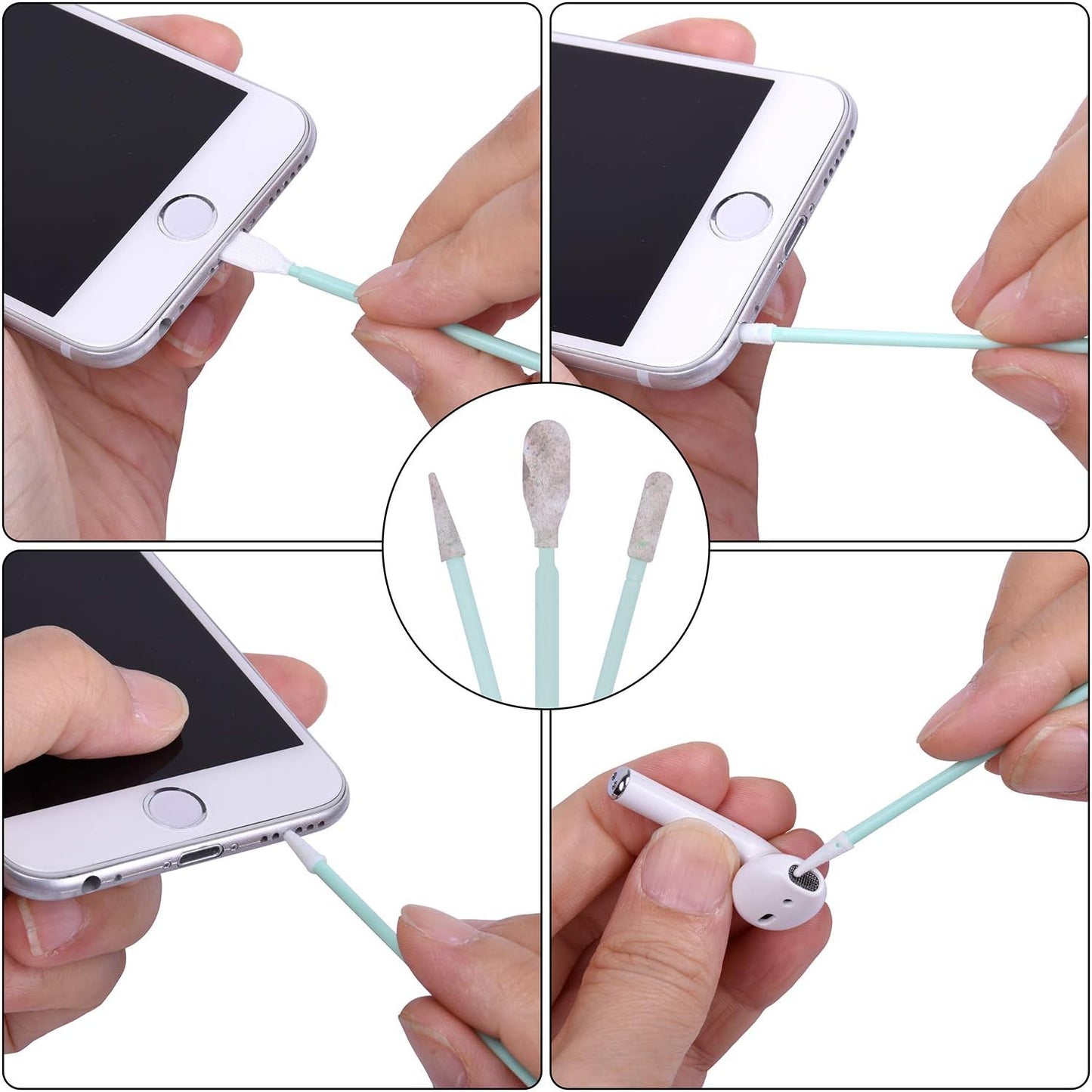 45 Pcs Cell Phone Cleaning Kit, Wisdompro USB Charging Port Cleaner and Headphone Jack Brush Tool Set Compatible with iPhone, iPad, Airpod, Laptop and Other Electronics