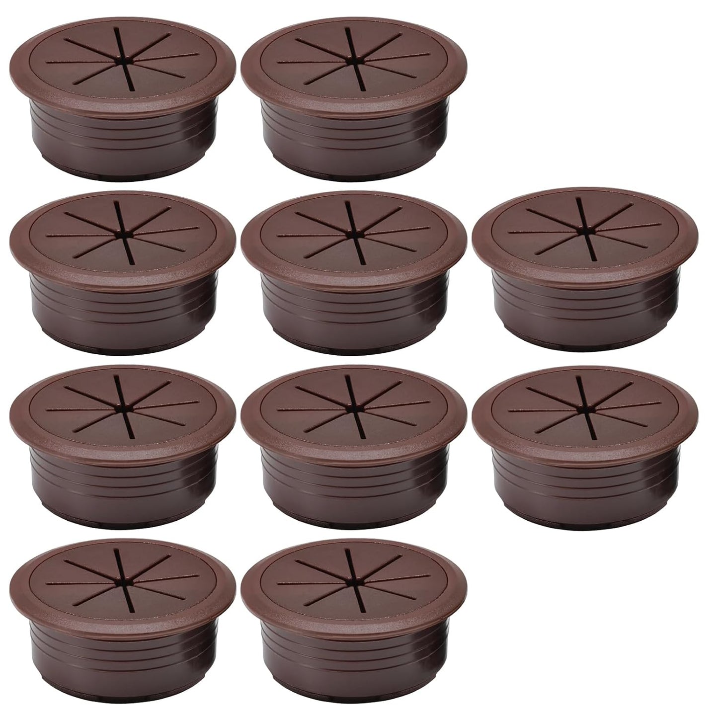 10 Pcs Desk Grommet 2" / 50 mm, Desk Hole Cover for Cables Coffee, Cable Grommet ABS Plastic, Desk Hole Grommet for Home & Office Pc, Detachable Cable Cord Organizer