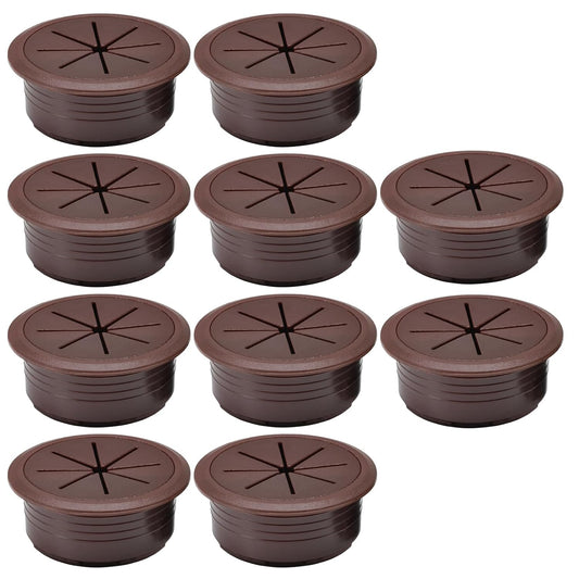 10 Pcs Desk Grommet 2" / 50 mm, Desk Hole Cover for Cables Coffee, Cable Grommet ABS Plastic, Desk Hole Grommet for Home & Office Pc, Detachable Cable Cord Organizer