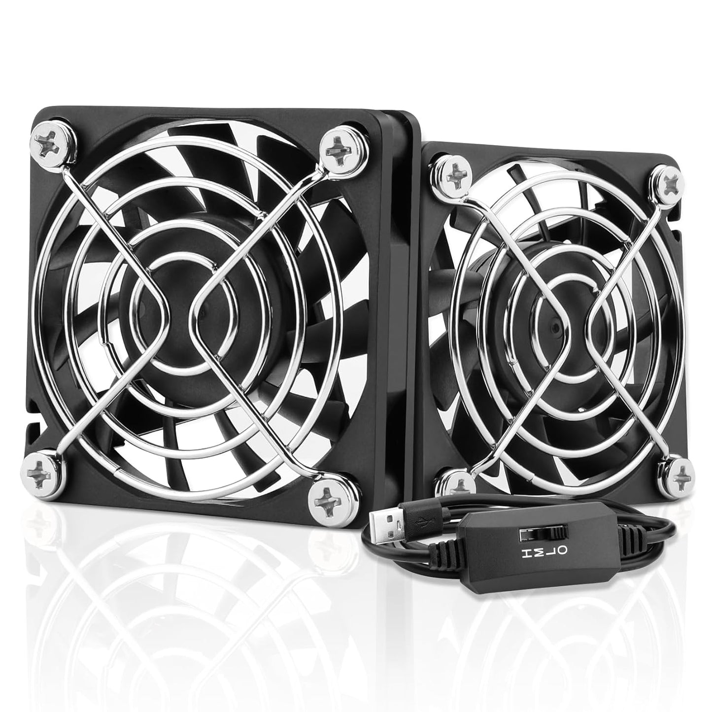 2 Packs USB Cooling Fan 60mm x 15mm 5V Brushless DC Fans Variable Speed for PC Computer Raspberry Pi Router Terrarium Helmet