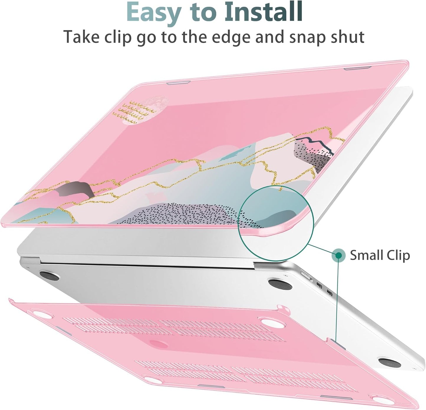 May Chen for MacBook Air 13.6 inch Case A3240 M4 A3113 M3 A2681 M2 with Retina Dispaly, 2025 2024 2023 2022 Release, Plastic Hard Shell Case with Screen Protector & Keyboard Cover, Flower Marble