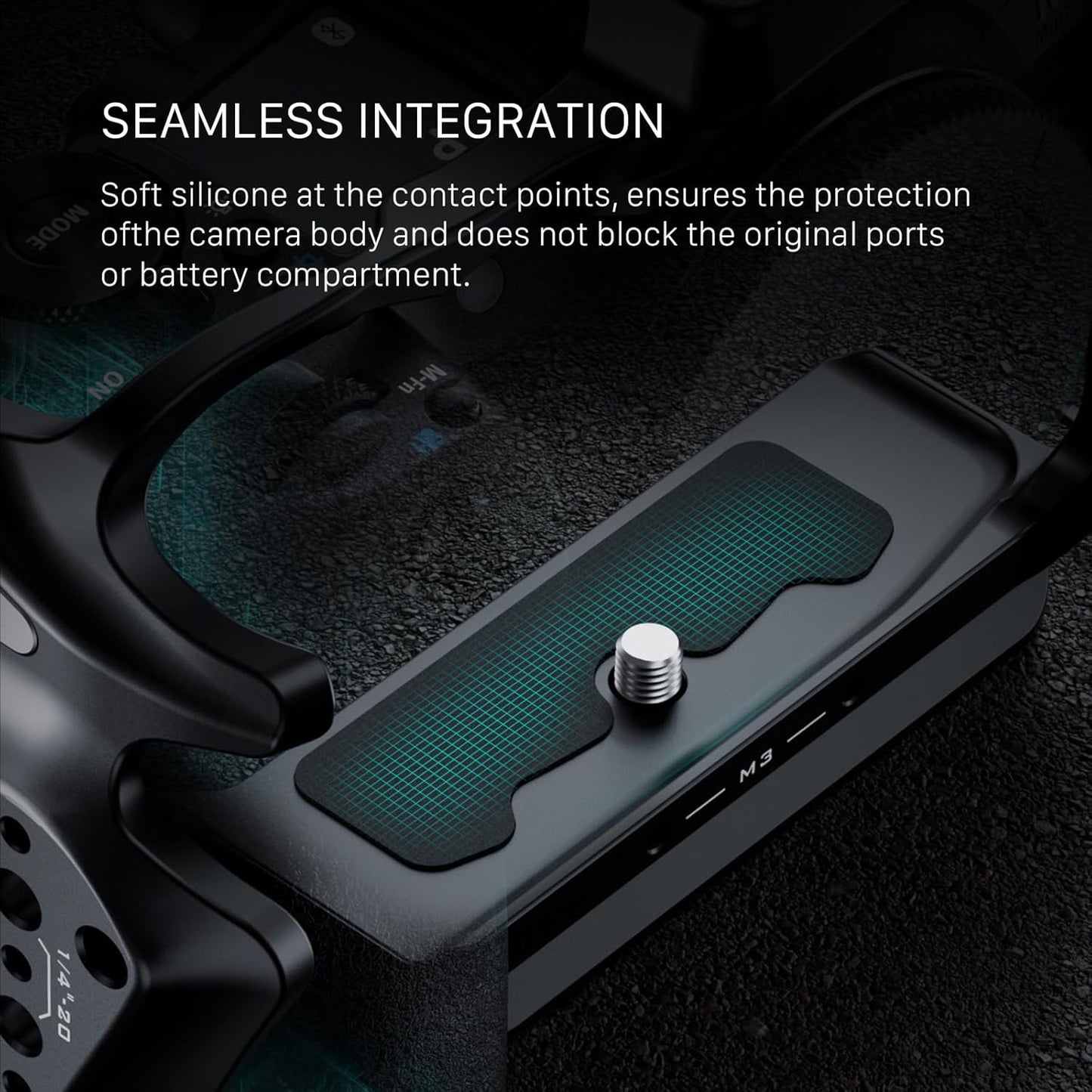 Tilta Half Camera Cage Compatible with Canon R5 Mark II - Black | Mount Accessories w/Cold Shoe, 1/4"-20 and 3/8"-16 | Securely Attaches to Camera | Silicone Padding and Lightweight