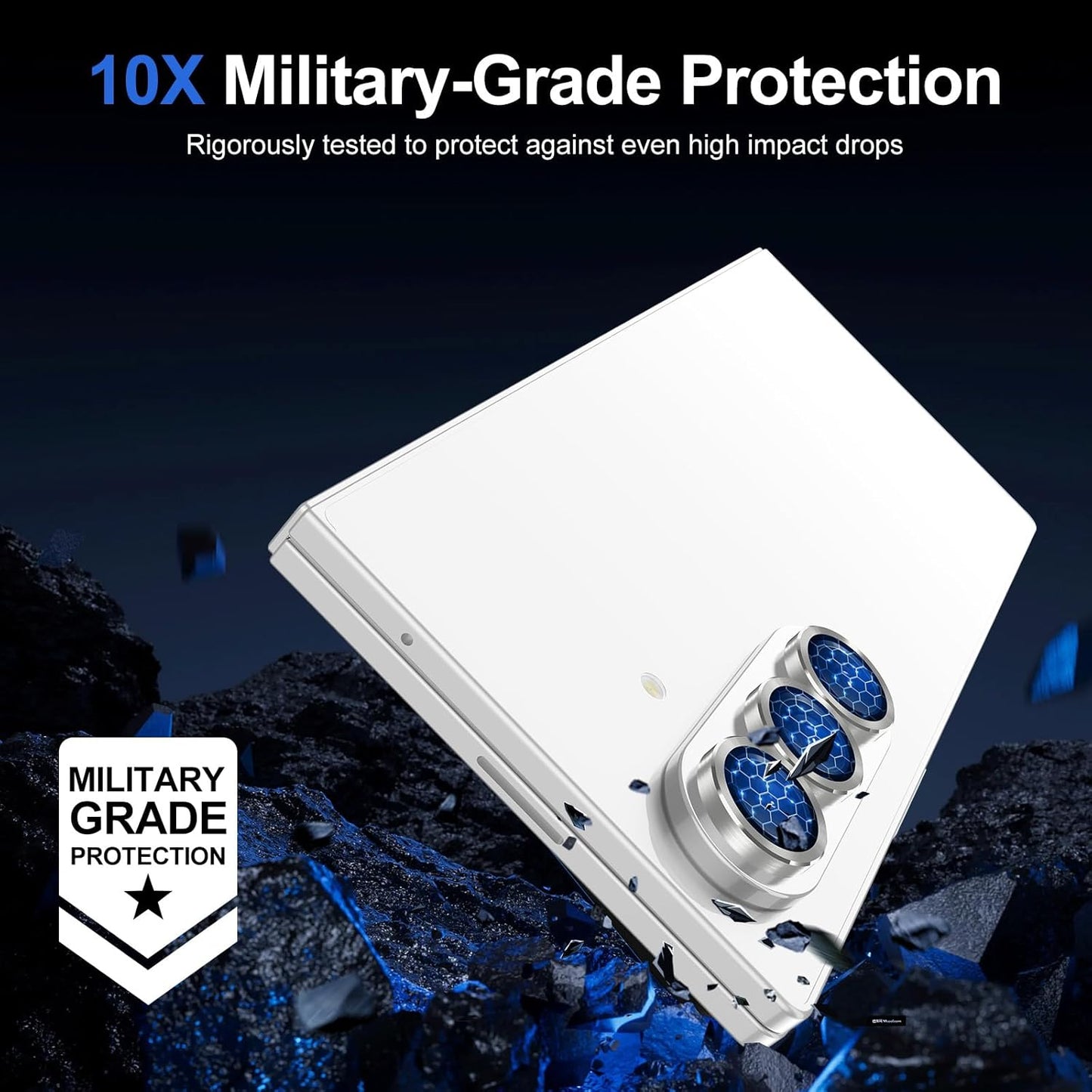 for Samsung Galaxy Z Fold 7 Camera Lens Protector, Individual Metal Ring Tempered Glass Lens Cover, [Strong Adsorption] Scratch Resistant Ultra-Thin HD Clear Lens Cover, 1 Set-Gray