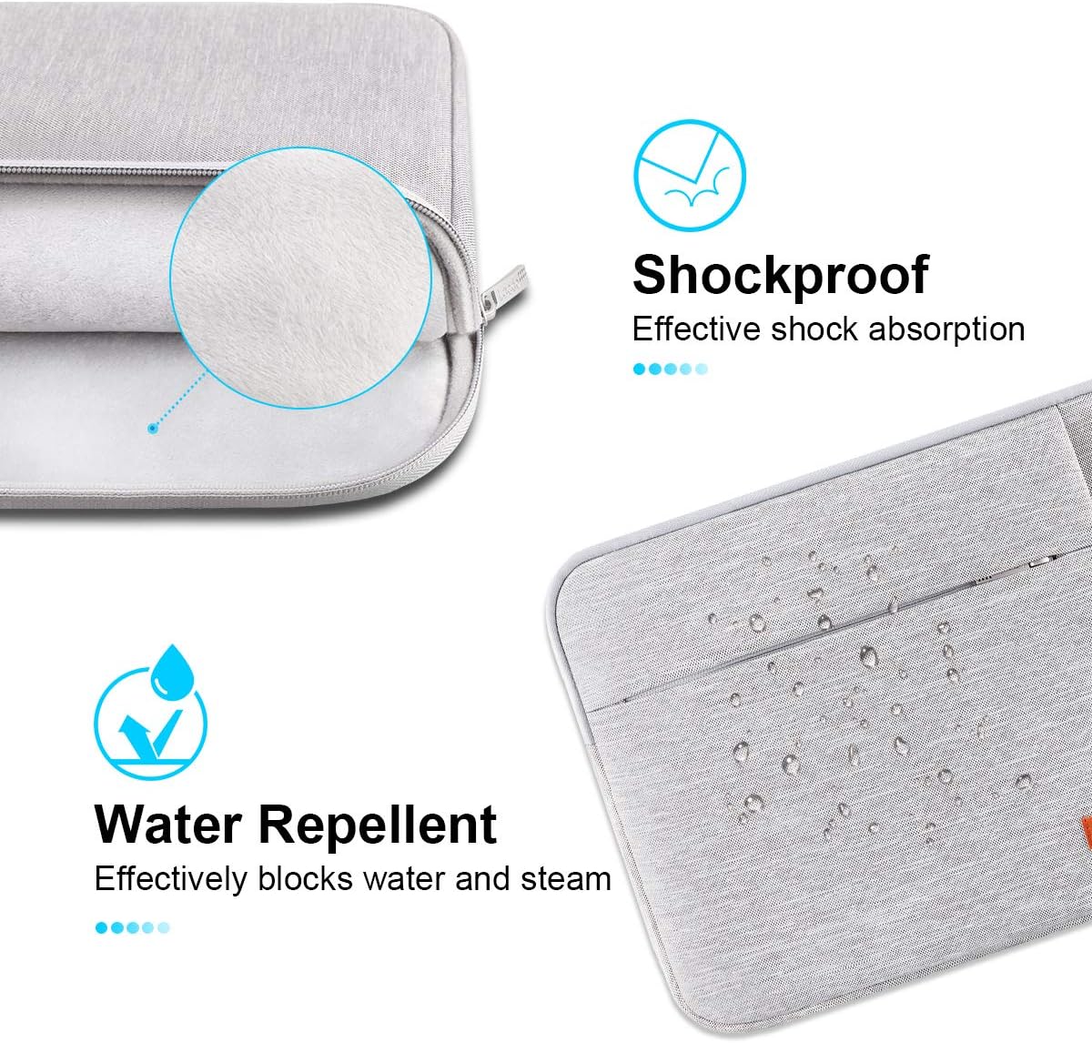 Lacdo Laptop Sleeve Case for 14-inch MacBook Pro M4/M3/M2/M1 Chips Pro Max A3112 A3401 A3185 A2992 A2918 A2779 2024-2021, Water-Resistant Computer Bag MacBook Bag Case with Accessory Pocket, Gray