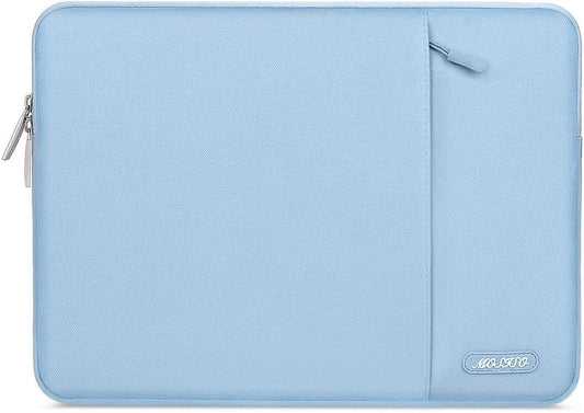 MOSISO Laptop Case 14 inch, 14 inch Laptop Sleeve Compatible with HP Lenovo Dell ASUS Acer, HP Stream, Dell Latitude, Lenovo IdeaPad, Polyester Vertical Computer Sleeve Bag with Pocket, Air Blue
