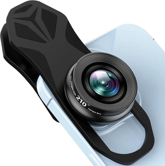 210° Fisheye Lens, Professional Cell Phone Lens for iPhone,Samsung,Pixel,BlackBerry,Ipad,Notebook,Etc,Fish Eye Lens