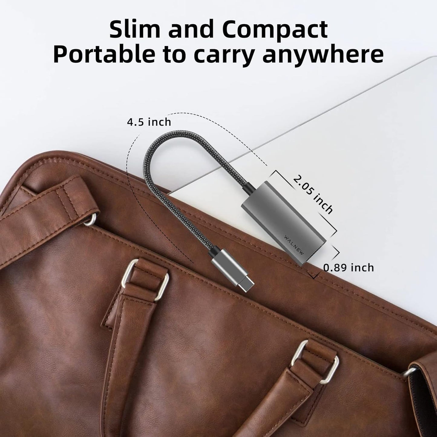 USB-C to Ethernet Adapter, WALNEW USBC to RJ45 Lan Adapter, Gigabit Cat Network Cable Converter to Type C Thunderbolt 3 for Mac,MacBook Pro/Air,iPad 10th,Dell XPS,Chromebook,Surface,Samsung Galaxy Tab