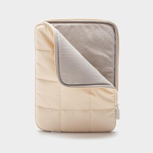 U Brands Nylon Puffer Zipping Medium Laptop Sleeve, 9.75" x 13", Computer Accessories, Laptop Bag for MacBook Pro, MacBook Air, Chromebook, HP Computer, Sand Beige