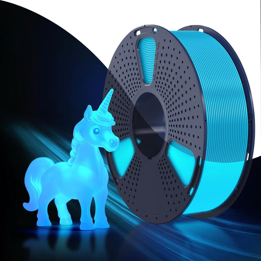SUNLU PETG Glow in The Dark Filament, Luminous PETG 3D Printer Filament 1.75mm, High Brightness and Long Time Filament, Dimensional Accuracy +/- 0.02mm, 1kg Spool. (Glow Blue)