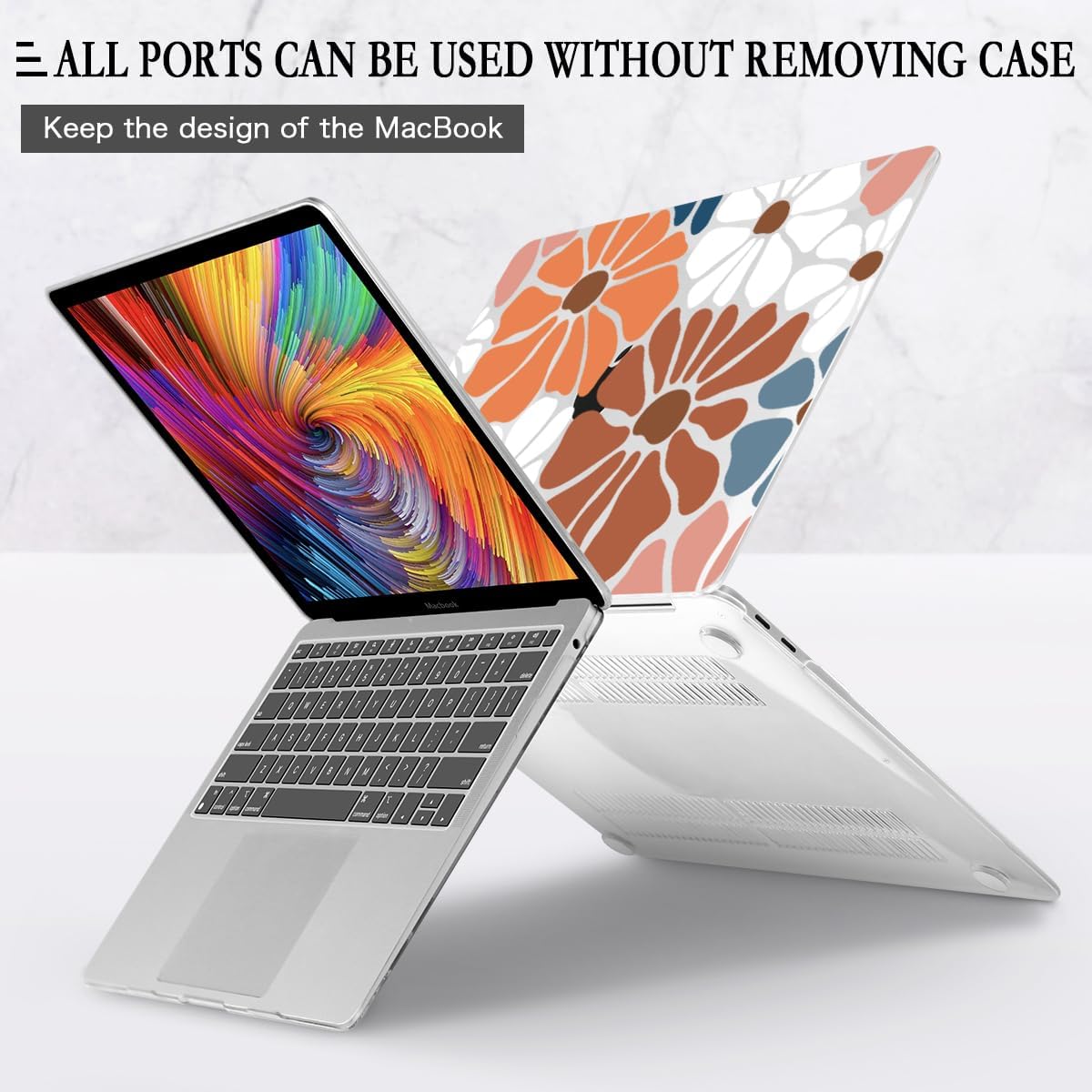 CISSOOK Compatible with MacBook Air 13.3 inch Case M1 A2337 A2179 A1932, Plastic Hard Shell Case Keyboard Cover Screen Protector for MacBook Air 13 2021 2020 2019 2018, Vintage Flowers