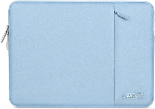 MOSISO Laptop Case 15 inch, 15 inch Laptop Sleeve Compatible with MacBook Air 15 M4 A3241 M3 A3114 M2 A2941 2025 2024 2023,Dell XPS 15,Polyester Vertical Computer Sleeve Bag with Pocket, Air Blue