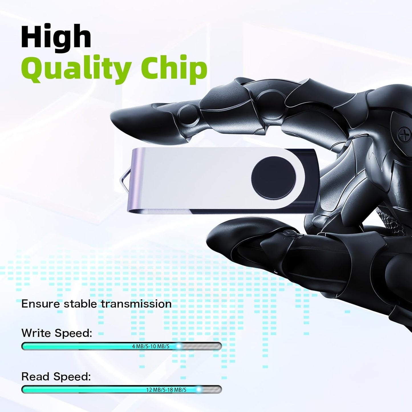 32GB Flash Drive 10 Pack, Wooolken USB 2.0 Thumb Drive Bulk Pen Drive Metal Swivel Memory Stick 32 GB 10 Colors Multipack Value Zip USB Drives with Lanyard