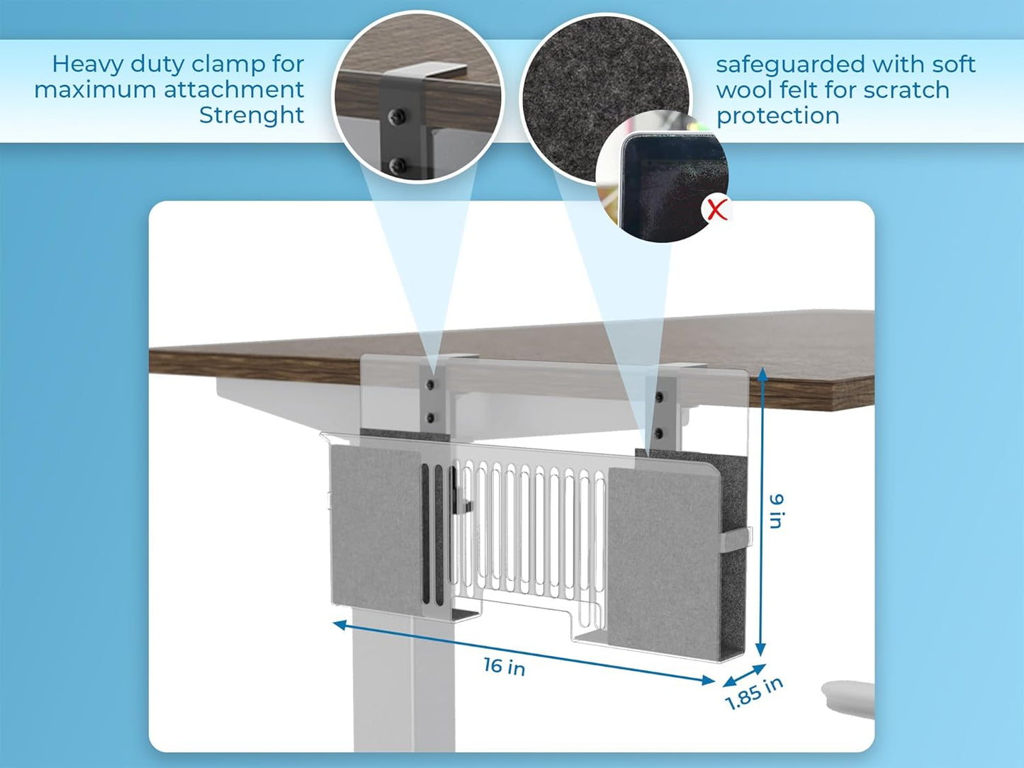 Verticle Side-Mount Laptop Desk Stand fits: Dell/Acer/ASUS/XPS/MacBook/Surface/Lenovo/HP/Gaming Laptops (up to 16 inches) (Perforated Steel, Alloy Steel)