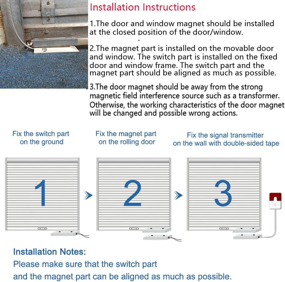 Home Security Wired Rolling Door Contact 0~100V/0.5Amp Magnetic Reed Switch OC-55 Alarm Sensor Magnetic Switch with 2 Wires for N.C. Applications