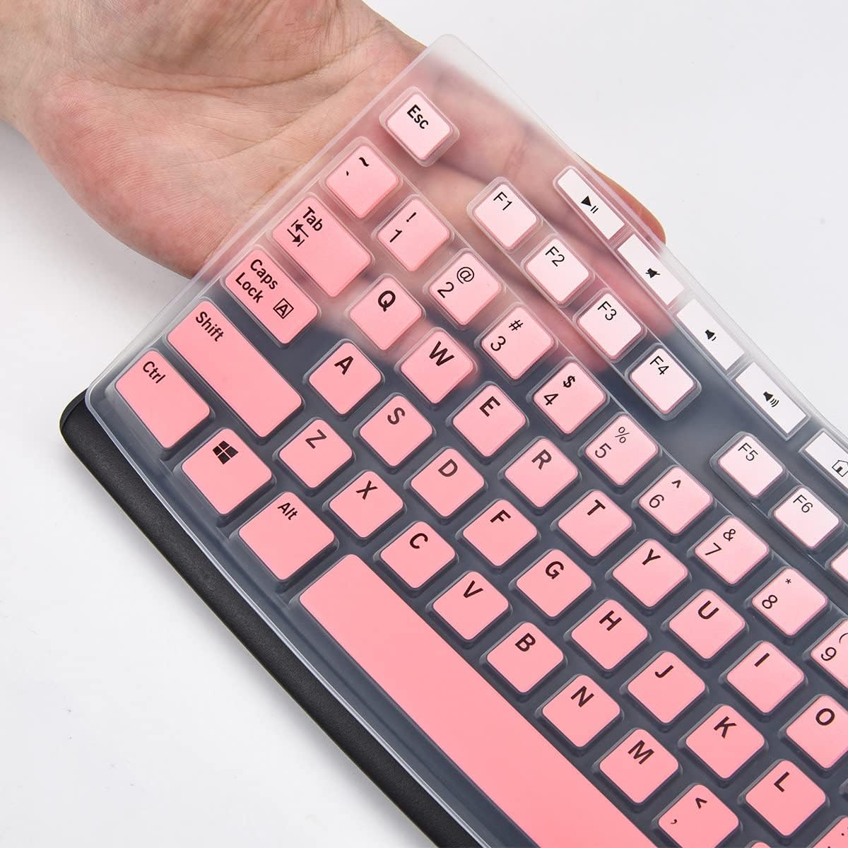 Keyboard Cover for Logitech MK370 MK295 MK270 K270 Wireless Keyboard, Logitech MK370 MK270 Keyboard Skin Protector - Gradual Pink