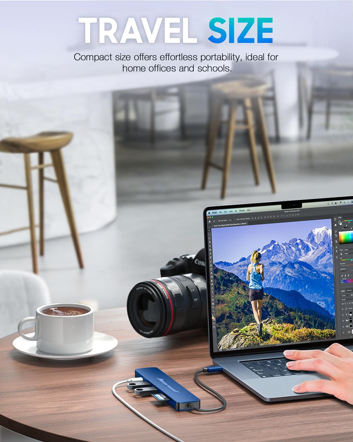 Hiearcool USB C Hub for MacBook Air/Pro, 7-in-1 USBC Adapter Multiport with 4K HDMI Dongle, USB-C Dock Laptop Docking Station for Thunderbolt 3/4 Laptops and Other Type-C Devices