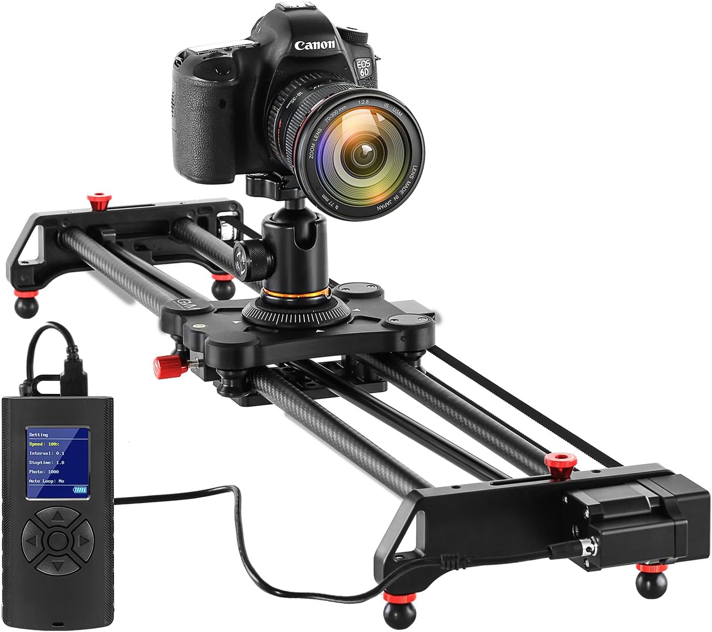 GVM Carbon Fiber Motorized Camera Slider - 31"/80CM with Remote Control, Supports Time-Lapse Photography, Video Mode, Tracking Shooting for Most Cameras