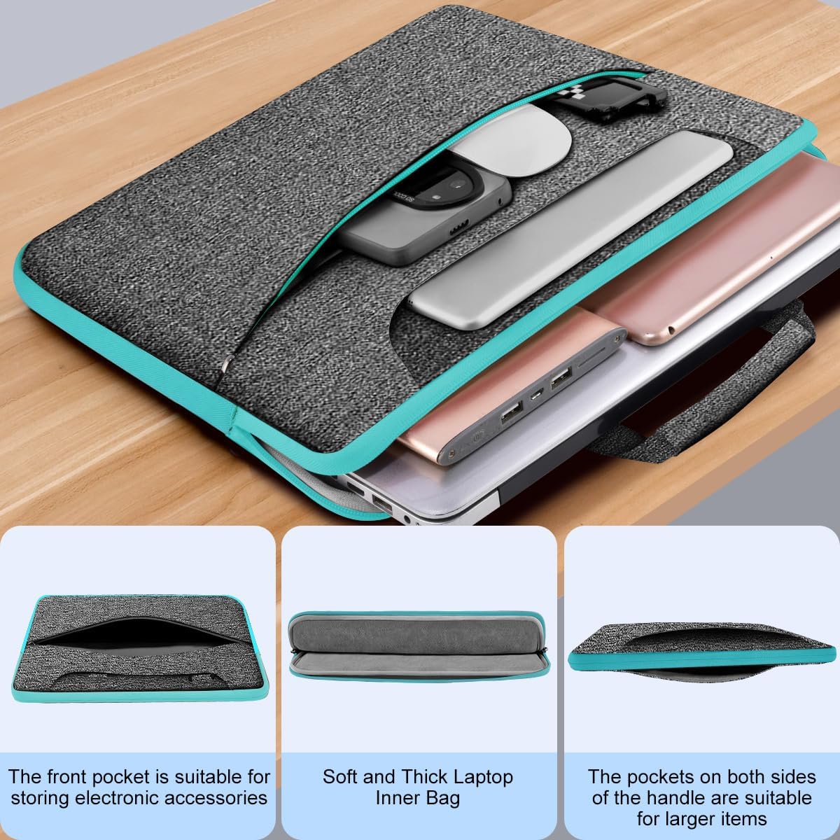 Universal Laptop Shoulder Bag 13-17.3 Inch Shockproof Briefcase with Multi-Pockets & Adjustable Strap for MacBook Pro/Air