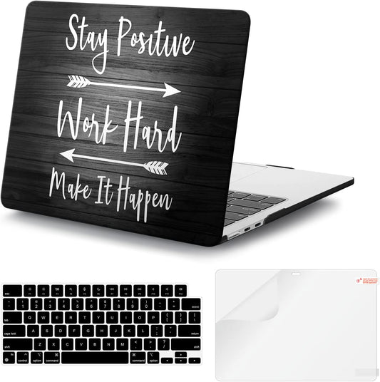 iCasso for MacBook Air 13 inch Case 2025 2024-2022 Release M4 A3240 M3 A3113 A2681 M2 with Liquid Retina Display, Hard Plastic Shell for Mac Air 13.6, Keyboard Cover&Screen Protector, Stay Positive