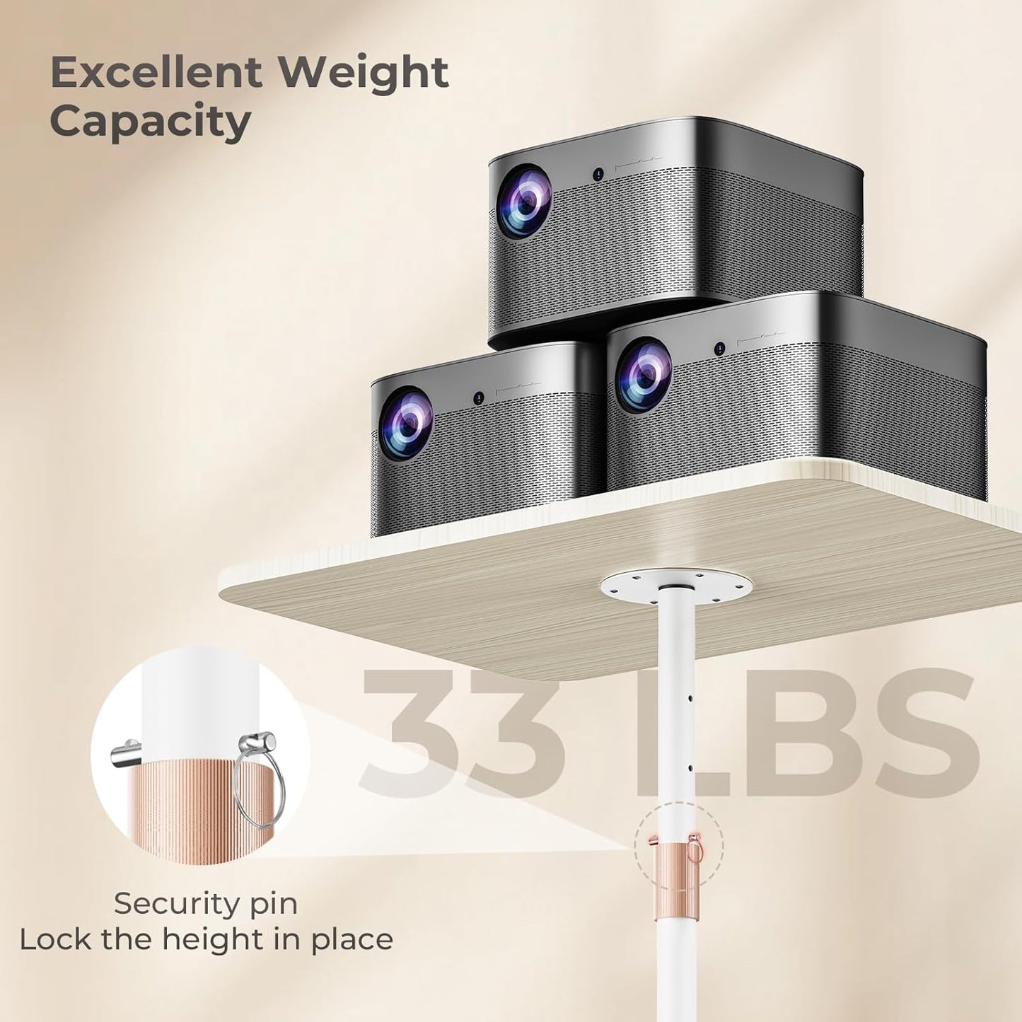 Portable Laptop Floor Stand, Bedside/Sofa Table with Height Adjustable 18''~48'', Sleek Wooden Lectern Standing Desk Mobile Podium for Home, Office, School, White