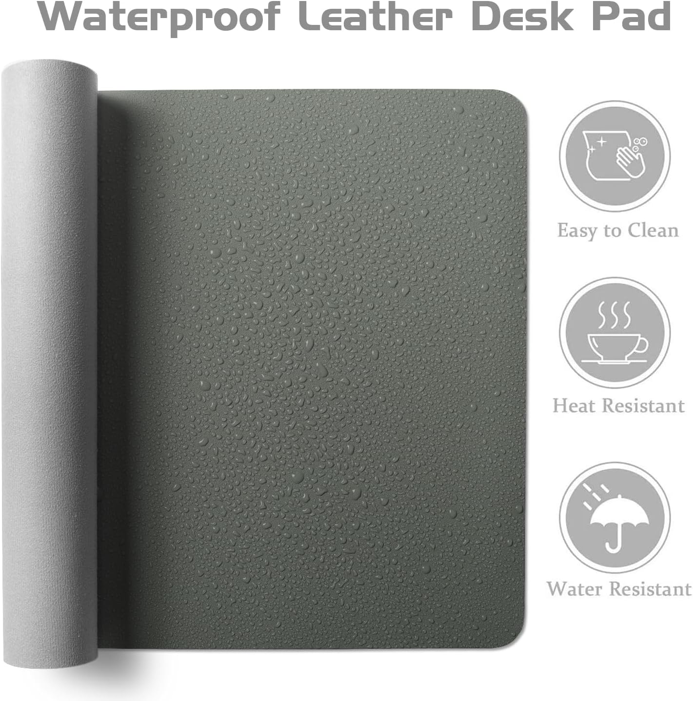 Aothia Leather Desk Pad Protector, Office Desk Mat, Large Mouse Pad, Laptop Desk Pad, Non-Slip PU Leather Desk Blotter, Waterproof Desk Writing Pad for Office and Home (Jungle Green, 47" x 17")