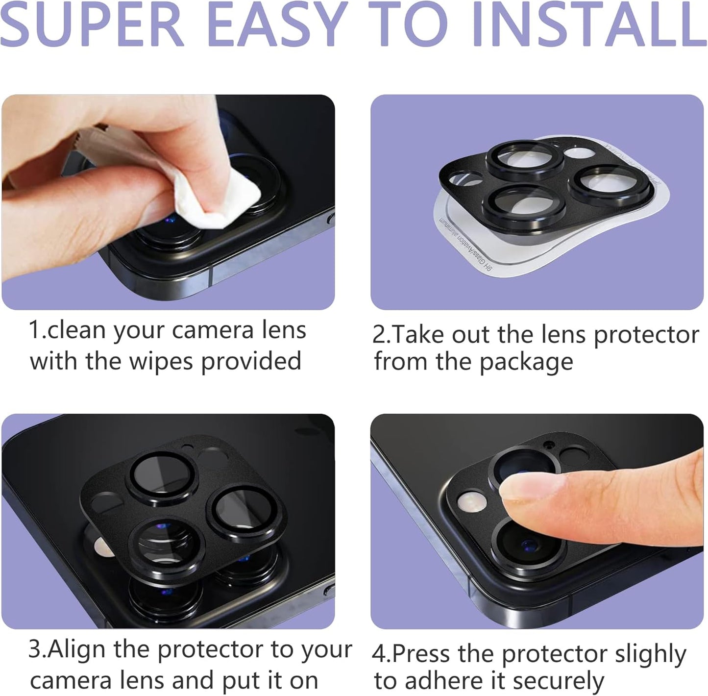 2 Pack Camera Lens Protector for iPhone 13 Pro/iPhone 13 Pro Max,[Not Easy to Breakn ] AR Tempered Glass Strong Adsorption Metal Camera Cover Screen-Silvery