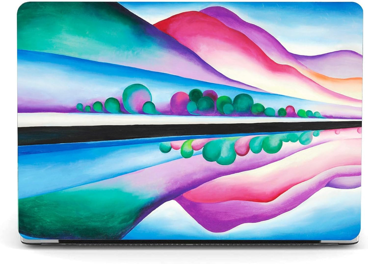 Berkin Arts for MacBook Air 15 inch Case 2025 2024 2023 Release M4 A3241 M3 A3114 M2 A2941 with Keyboard Cover & Screen Protector Abstract Landscape(Lake George Reflection by O'Keeffe)