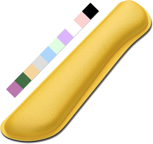 Dapesuom Enlarge Keyboard Wrist Rest, Cute Memory Foam Keyboard Wrist Cushion for Computer Desk Mats Support, Typing Pain Relief Ergonomic Mouse Pad Rests with Non-Slip Base for Gaming, Laptop, Yellow