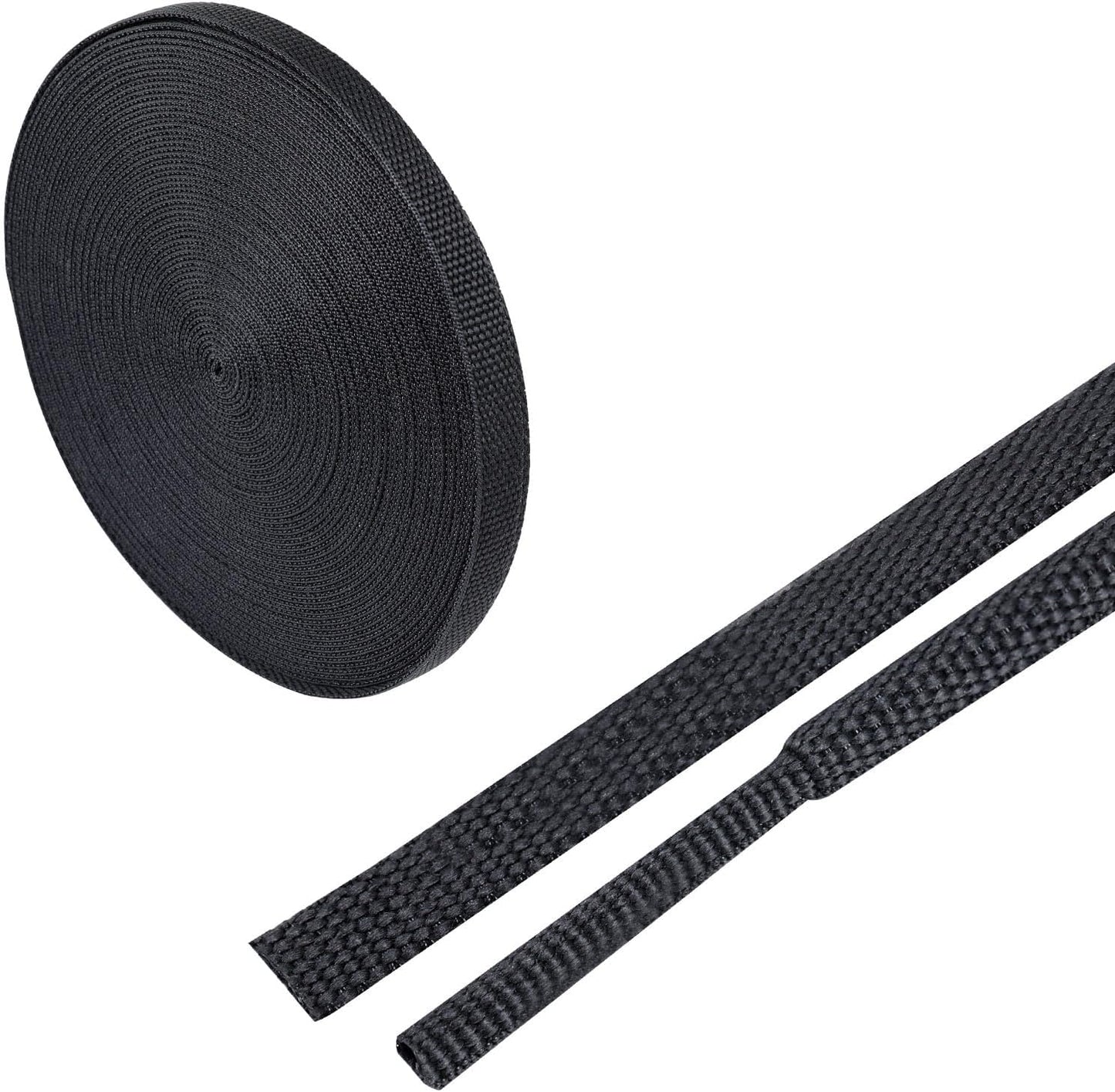 Heat Shrink Wire Loom 2:1 Shrinkable Braided Cable Sleeve 1/4 Inch ID-46ft Abrasion Protection Flexibility Fabric Wiring Harness Cover Sheath