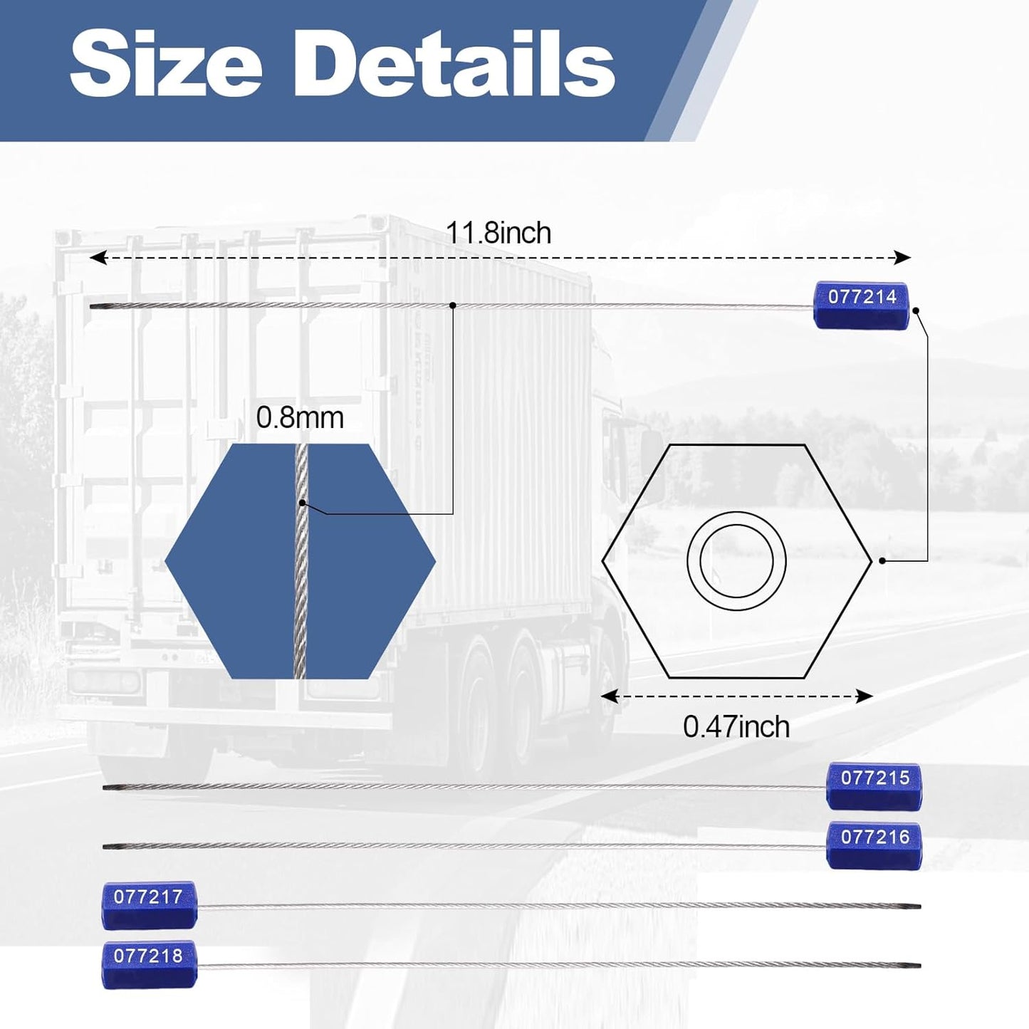 1200 Pieces Security Cable Seals, Metal Number Security Tags for Truck, Trailers, Cargo, Containers, Vans, Oil Tank, Milk Vehicle (White, 1200 Pack)
