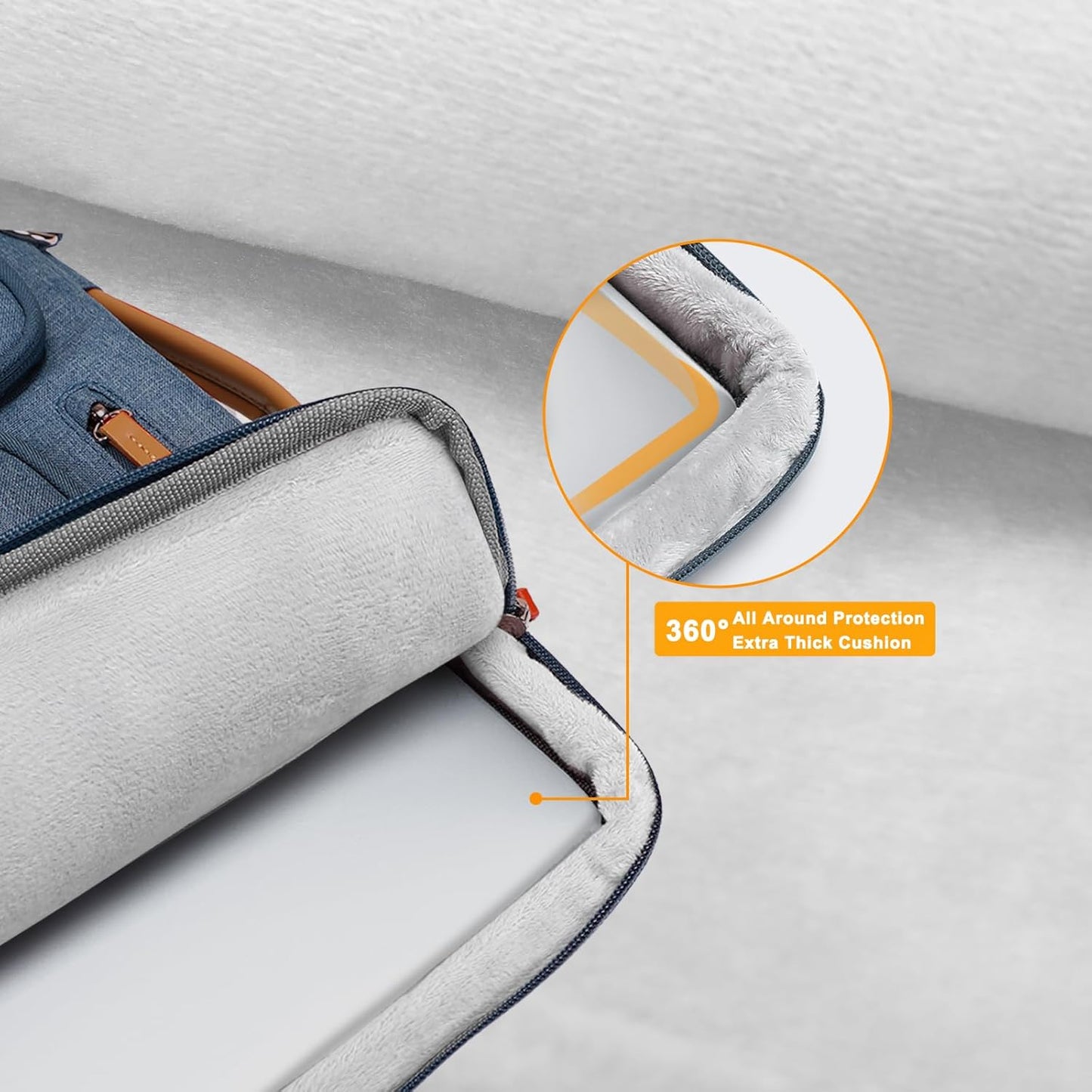 MOSISO 360 Protective Laptop Case 15 inch, 15 inch Laptop Sleeve Compatible with MacBook Air M4 M3 M2 2025 2024 2023, Dell XPS Plus, Side Open Carrying Case with 4 Zipper Pockets&Handle, Haze Blue