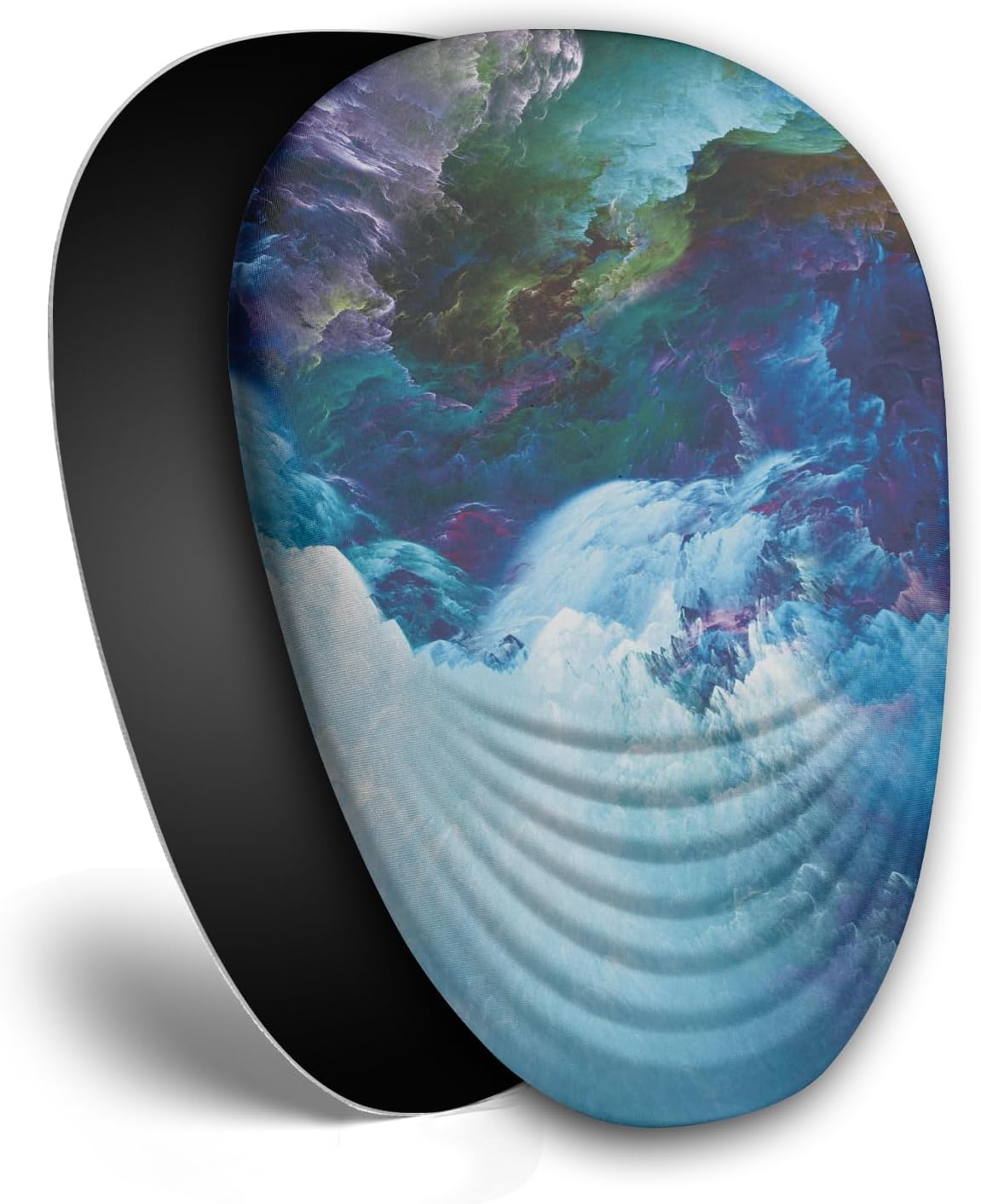 Ergonomic Mouse Pad with Wrist Rest Support,Mousepad Relief Carpal Tunnel Pain, Entire Memory Foam Mouse Pad with Non-Slip PU Base, Wireless Mouse Pad,Falls Dazzling Galaxy