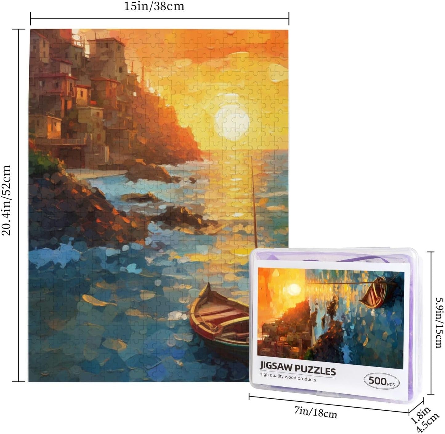 Custom Jigsaw Puzzle from Photos 300/500/1000 Pieces Personalized Wooden Picture Puzzles Gift for Adult Family Friends,Birthday (Vertical 500PCS)