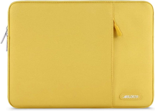 MOSISO Laptop Case 13.3 inch, 13-13.3 inch Laptop Sleeve Compatible with MacBook Air/Pro 13 / Pro 14, HP Dell ASUS Lenovo Notebook, Polyester Vertical Computer Sleeve Bag with Pocket, Yellow