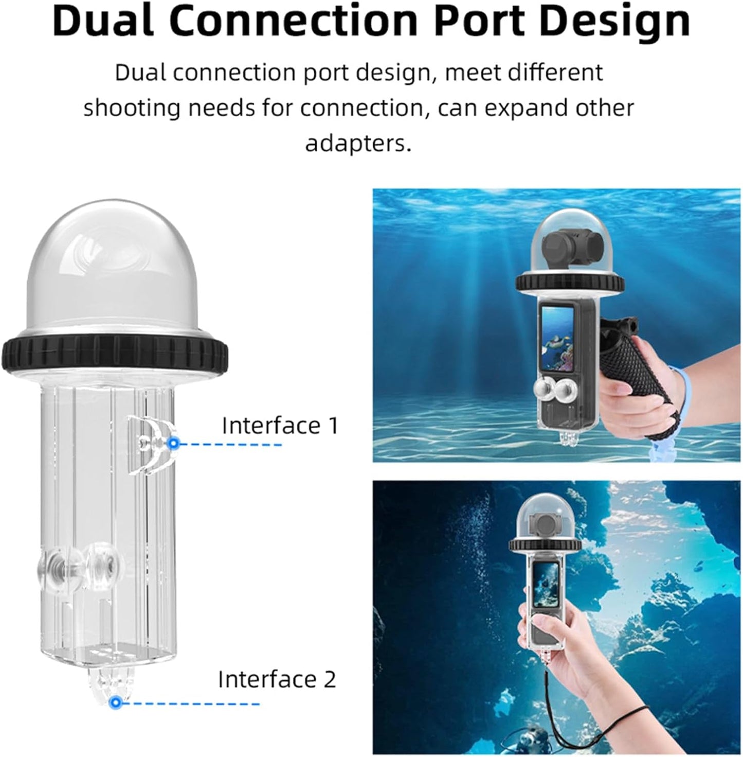 Generic 40M/131FT Dive Case Compatible for DJI Osmo Pocket 3 Waterproof Case Protective Underwater Diving Housing Cover Shell with Accessories for Osmo Pocket 3 Action Camera