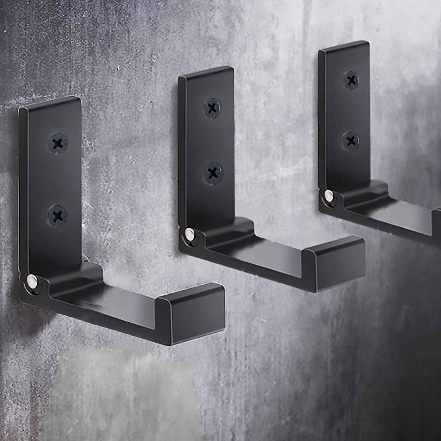 Folding Coat Hooks, Foldable Wall Hooks for Hanging Aluminum Alloy Cloth Coat Hanger Headphones Holder Headset Wall Hanger Hook- Pack of 12 (Black)