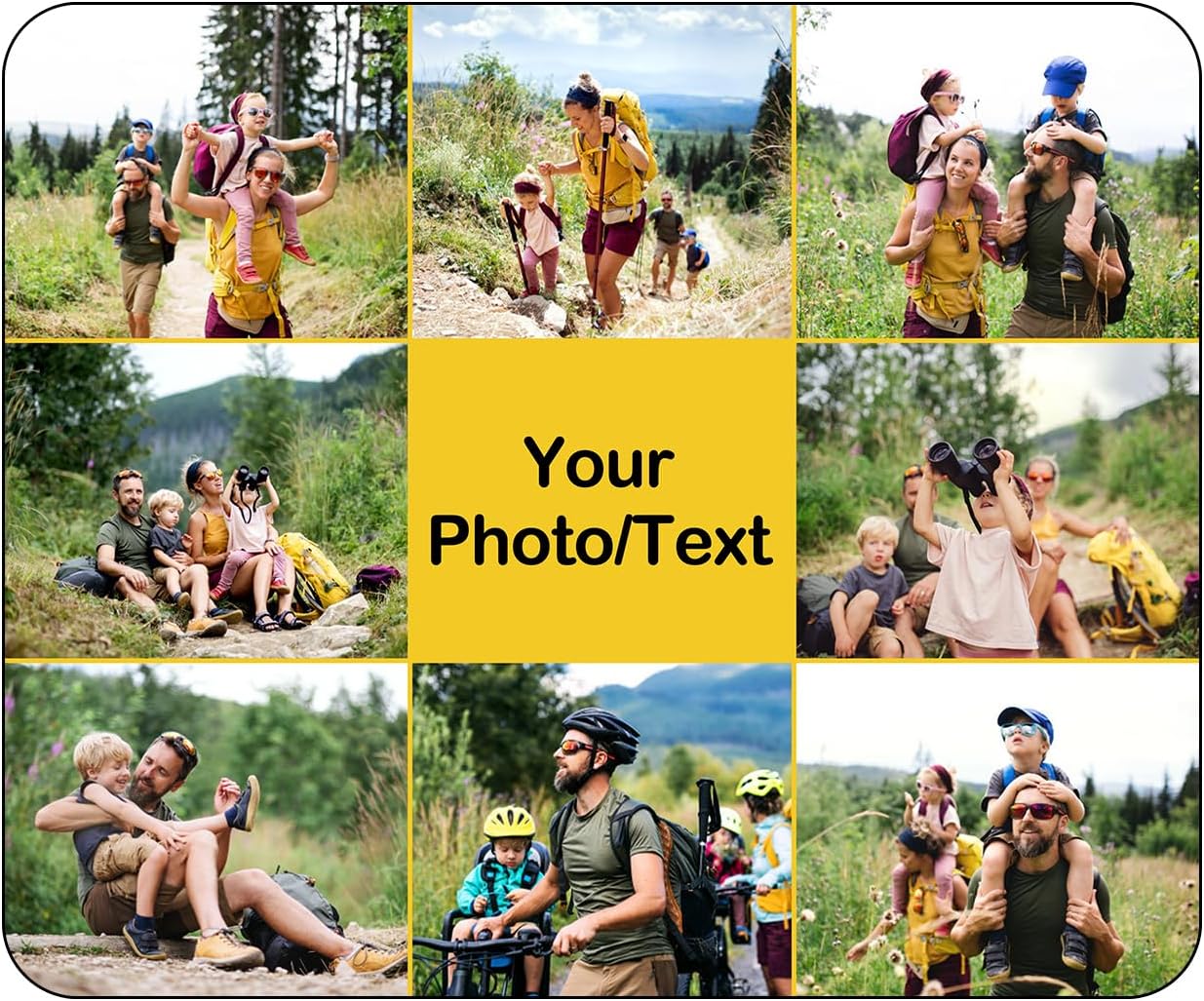 Custom Mouse Pad, Personalized Mouse Pad with Photo & Text, Neoprene Mouse Mat for Laptop Computer Office Desk, Mousepad Small with Anti-Slip Rubber Base