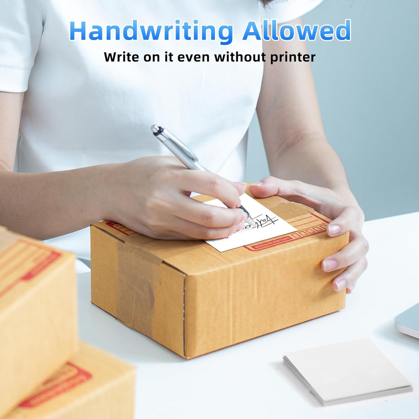 4x6 Thermal Labels, Pack of 100 4x6 Fold Thermal Labels - Compatible with JADENS, ASprink, Phomemo, Rollo, Zebra, Omezizy and Other Thermal Printers