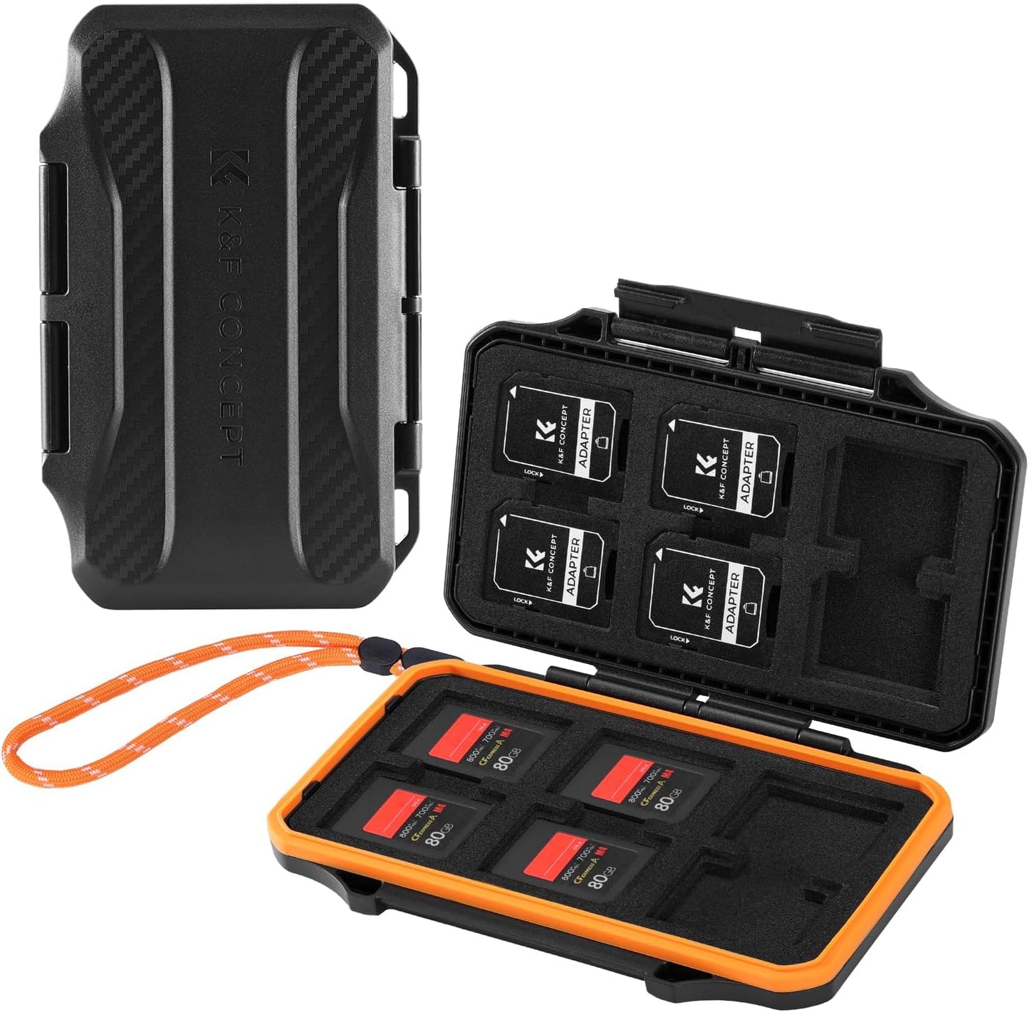 K&F Concept 24 Slots Memory Card Case, Water-Resistant Shockproof Memory Card Holder Storage Carrying Case for 12 SD SDXC SDHC Cards, 12 CFexpress Type A Cards