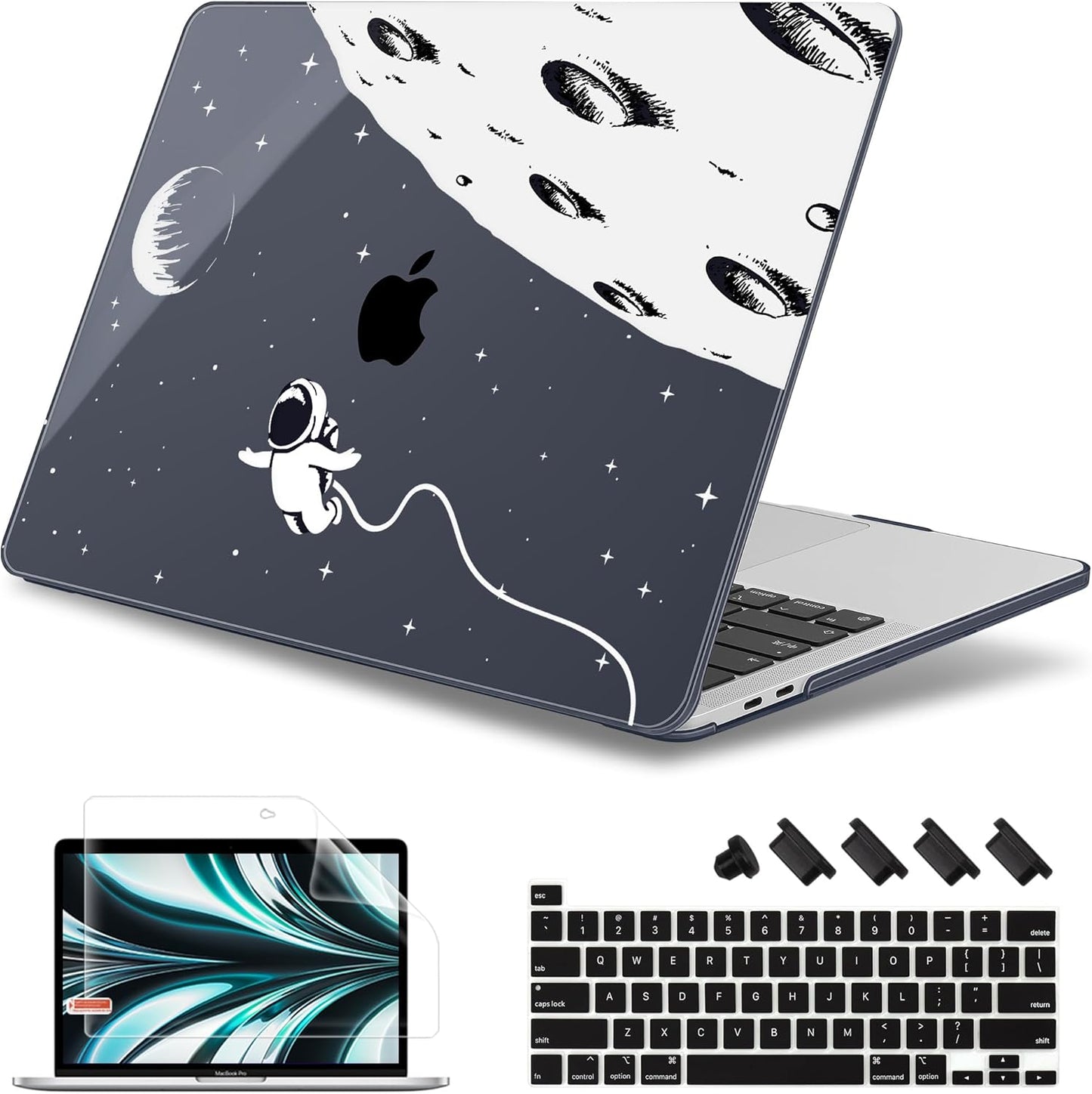 May Chen for MacBook Pro 13 inch Case 2022 2021 2020 Release A2338 M2 M1 A2289 A2251, Plastic Crystal Hard Shell Case Cover for MacBook Pro 13 inch Touch Bar Fits Touch ID, Astronaut Flight