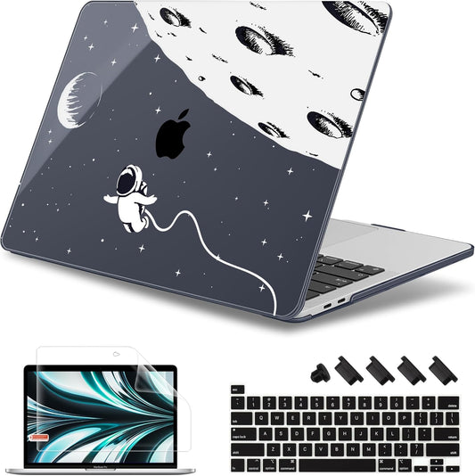 May Chen for MacBook Pro 13 inch Case 2022 2021 2020 Release A2338 M2 M1 A2289 A2251, Plastic Crystal Hard Shell Case Cover for MacBook Pro 13 inch Touch Bar Fits Touch ID, Astronaut Flight