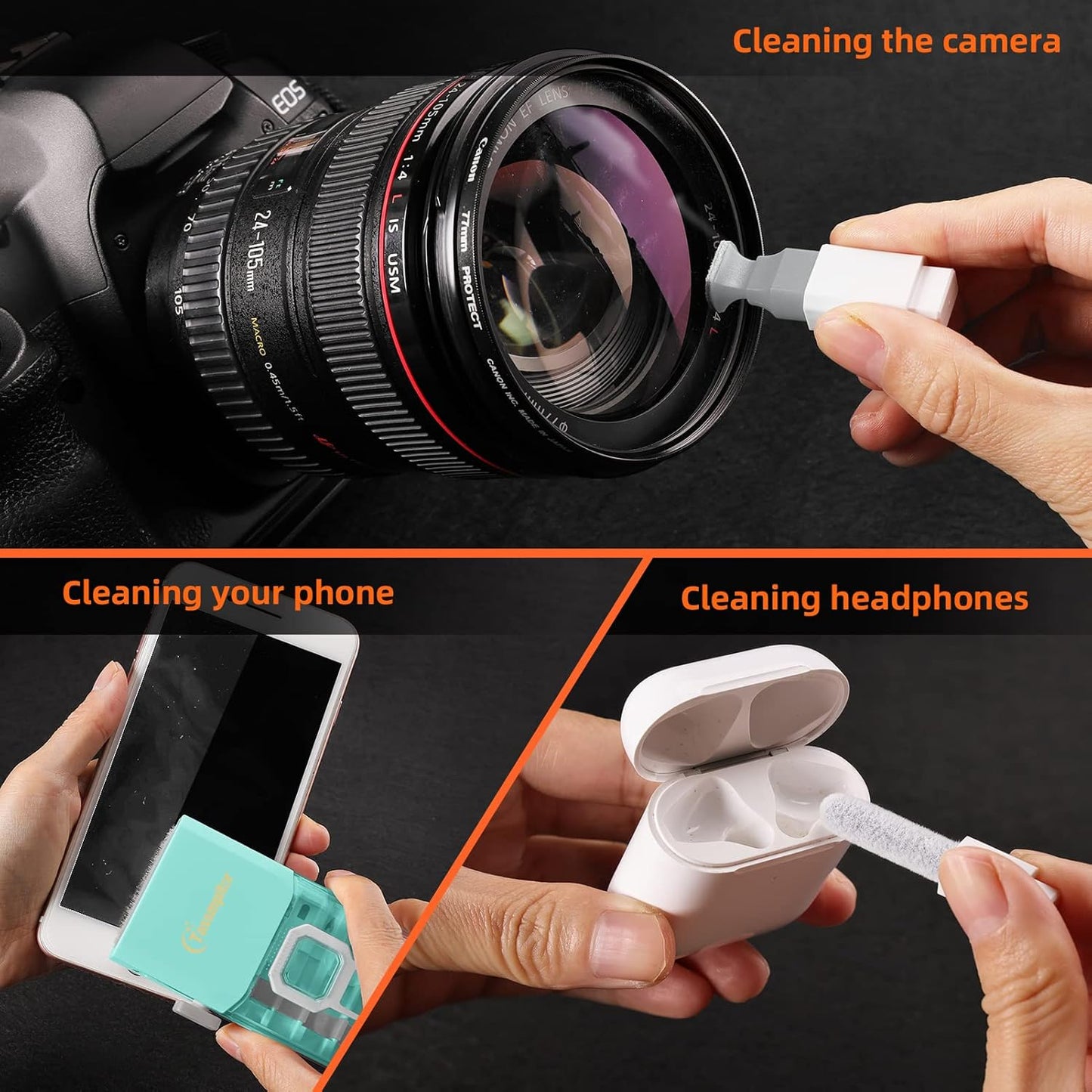 Laptop Screen Keyboard Cleaner Kit, All in 1 Electronics Cleaning Tool for MacBook iPad iPhone Pro Cell Phone, Brush Tool for Tablet, Computer, PC Monitor,TV Camera Lens with Patent