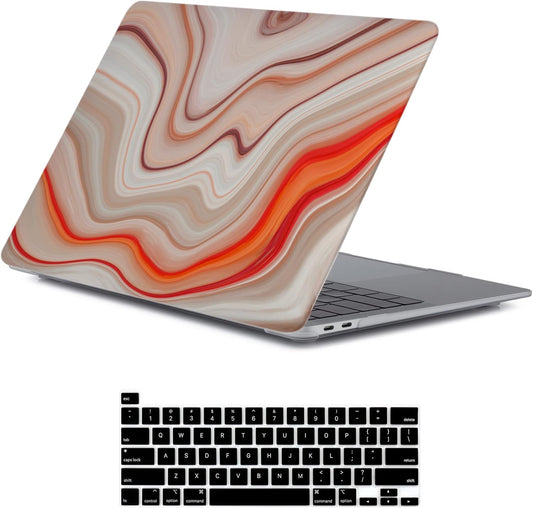 LanBaiLan Compatible for MacBook Pro 13 inch with Touch Bar 2022 2020 2019 2018 2017 2016, M1 M2 A2338 A2289 A2251 A2159 A1989 A1706 A1708 Laptop Protective Case & Keyboard Cover, Multicolor Marble