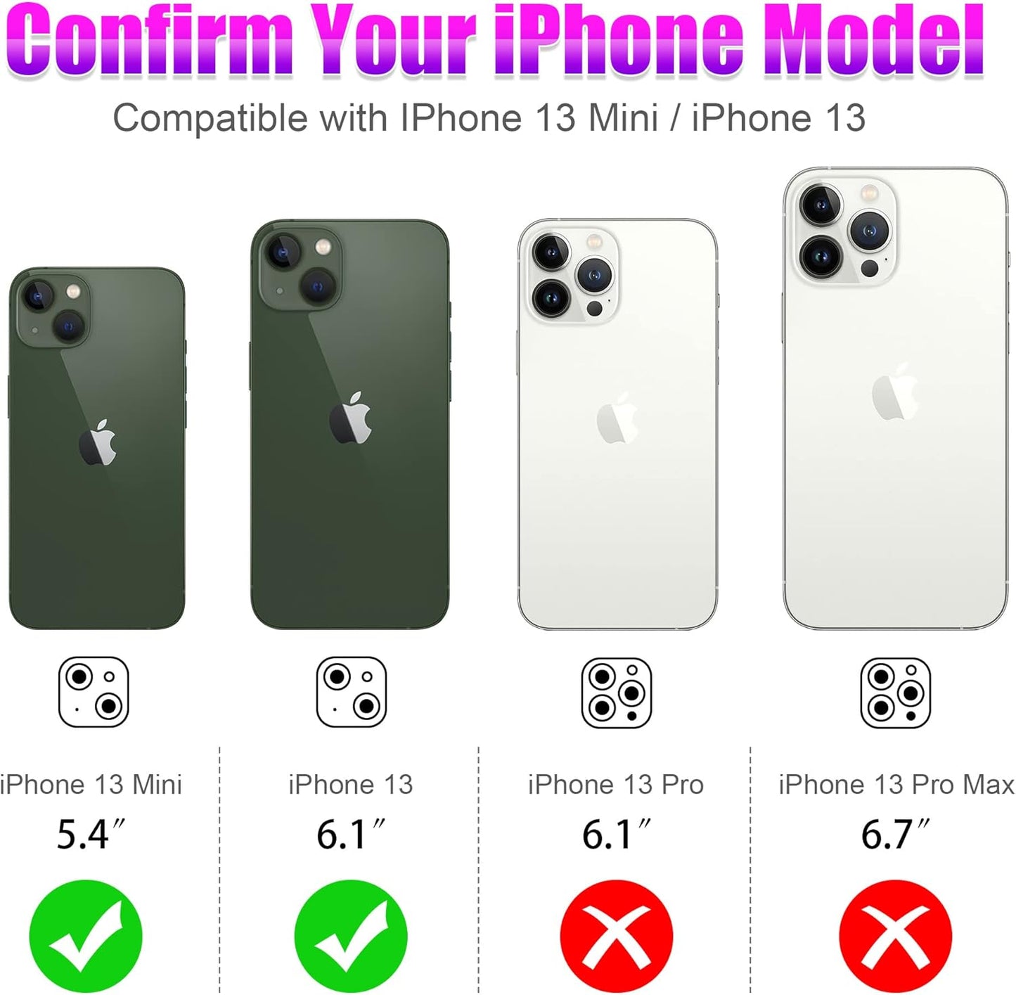 AGVEE 3+3 6 Pack for iPhone 13 6.1 inch / 13 Mini 5.4 inch Camera Lens Cover Protector, Bling Diamond & Bling Glitter Metal Ring 9H Tempered HD Glass Camera Cover Protector Film, Bling-Green