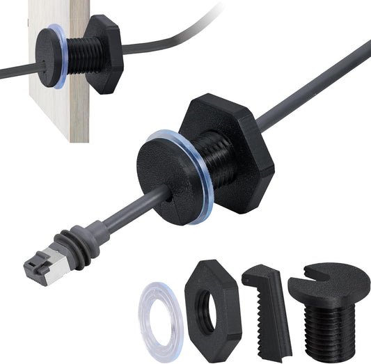 2Pcs RV Cable Passthrough for Starlink mini, RV Cable Grommet Compatible with Starlink, Ethernet, Coax, Water-Resistant and Anti-Drop RV Cable Routing(Black)