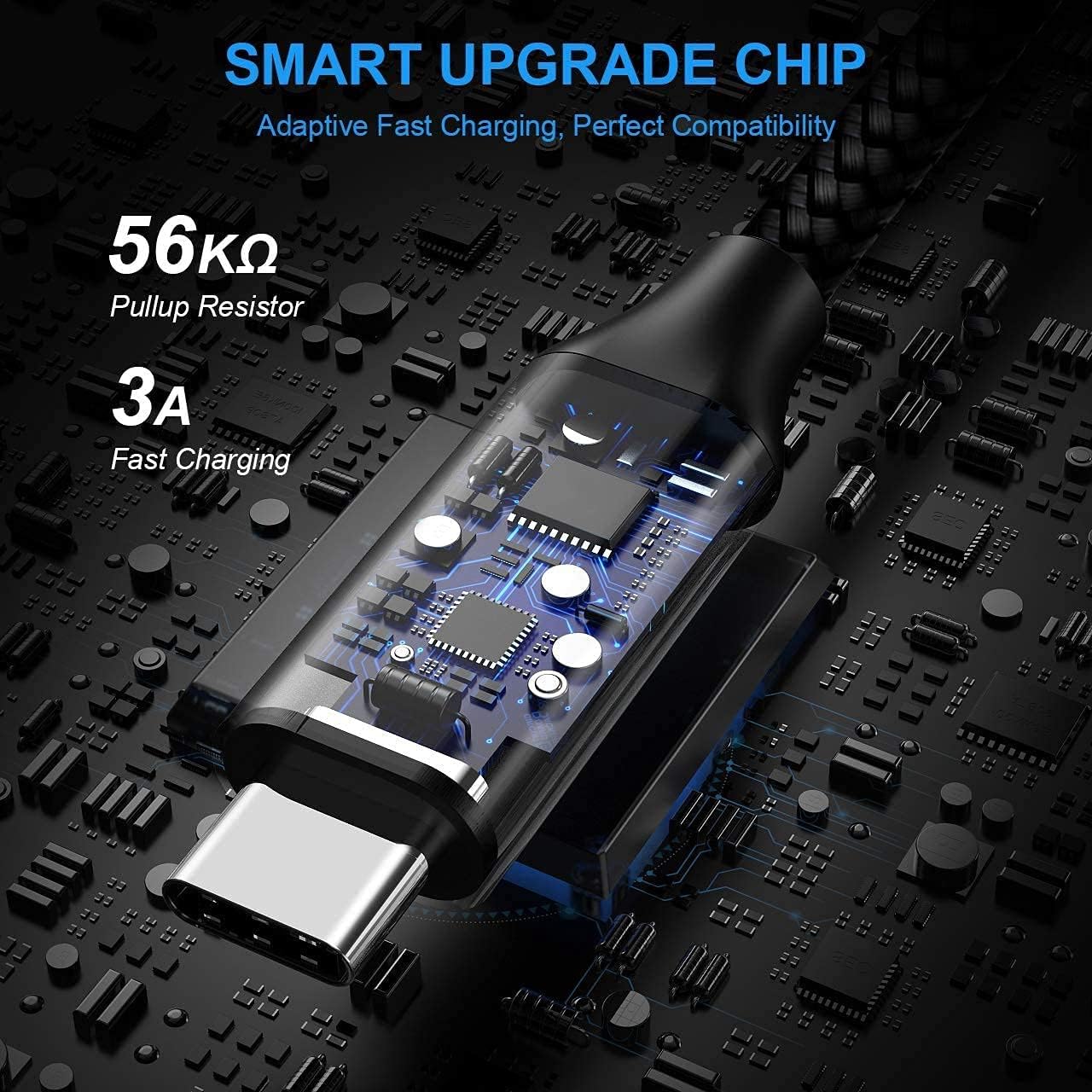 etguuds 6.6ft USB A to USB C Cable 3A Fast Charging, 2-Pack USB A to USB Type C Charger Cord for iPhone 16 15 Pro/Pro Max/Plus, for Samsung Galaxy S24 S23 S22 S21 S20 S10 A55 Flip Note, Moto, Black