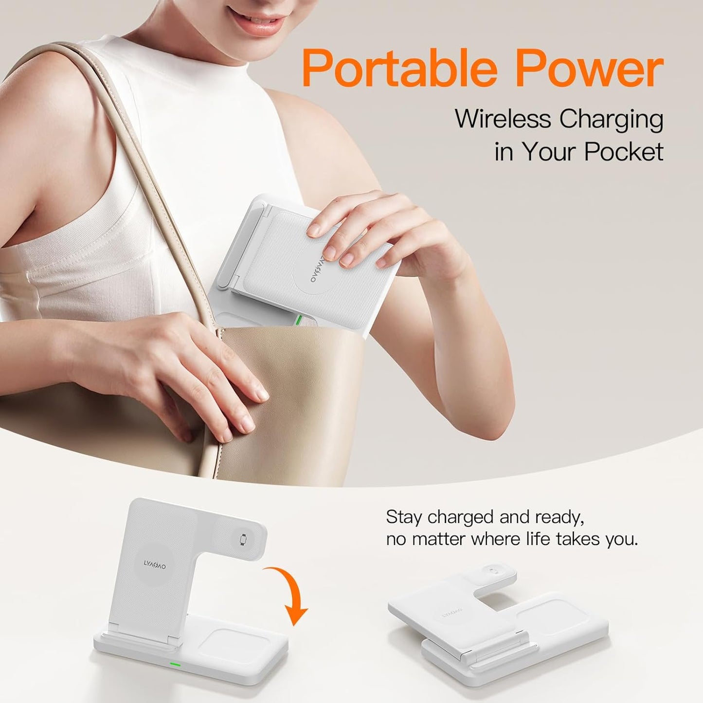 2025 3 in 1 Wireless Charger for iPhone 16 15 14 13 12 11 XR 8, Apple Charging Station for Apple Watch 10/9/Ultra/8/7/SE/6/5/4 & AirPods Series, Wireless Charging Station for Multiple Devices Apple